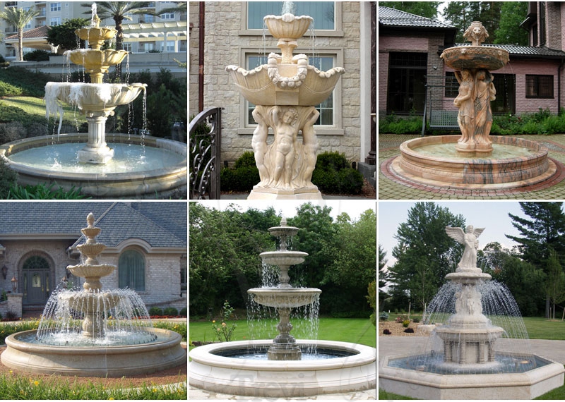 Outdoor White Small Marble Fountain For Home Wholesale MOKK-840