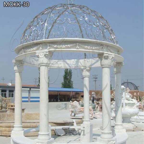 Hand Carved Outdoor White Marble Gazebo from Factory Supply Mokk-30