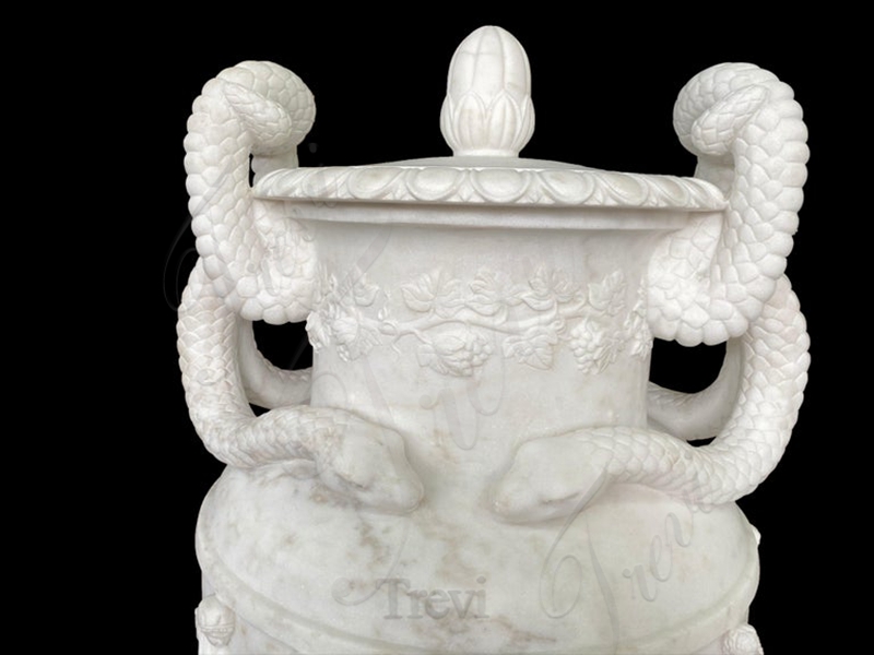 Outdoor White Marble Planter with Cover for Sale MOKK-712