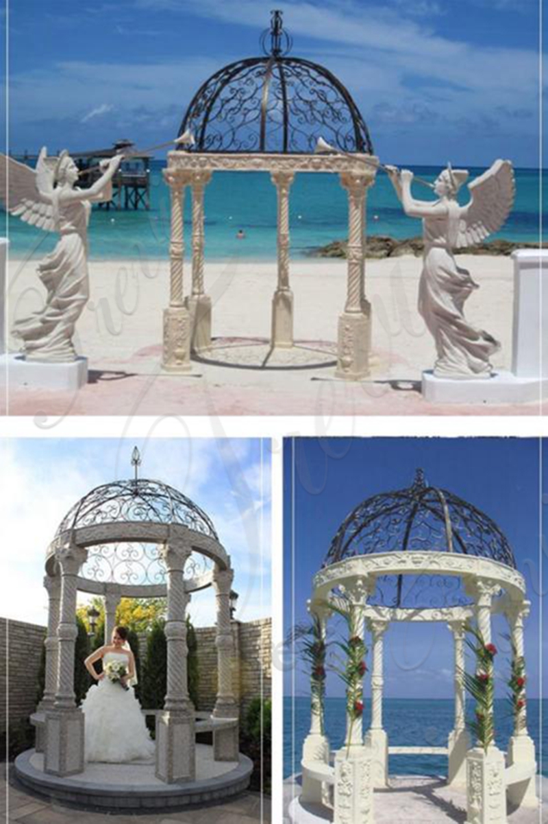 Outdoor Unique Marble Column Gazebo Garden Decor for Sale MOK1-058