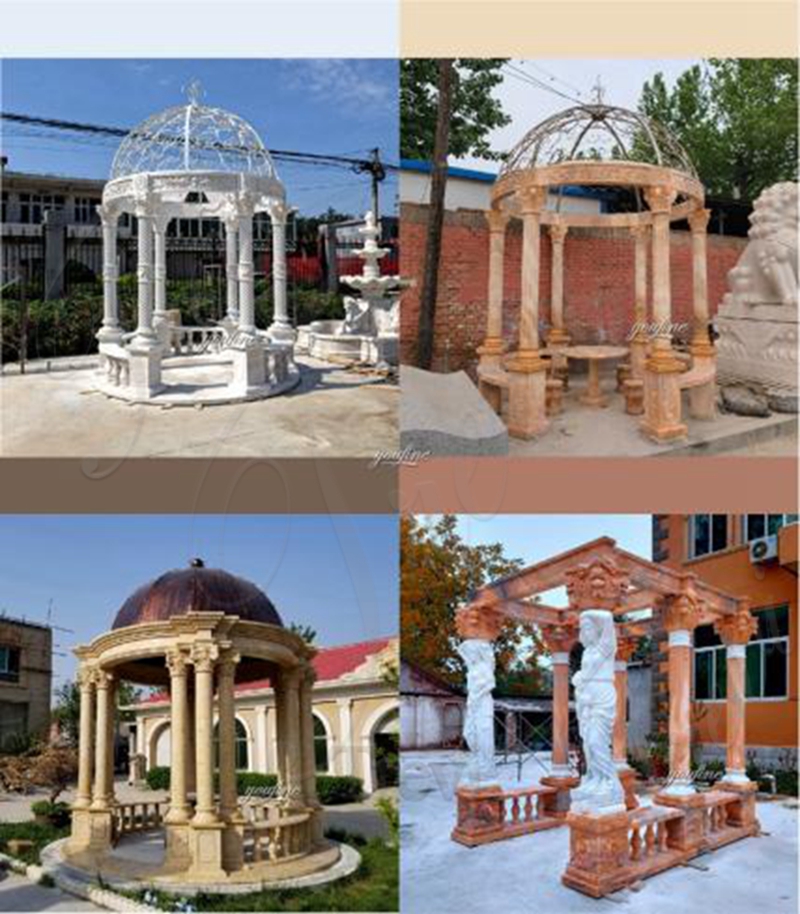 Outdoor Unique Marble Column Gazebo Garden Decor for Sale MOK1-058