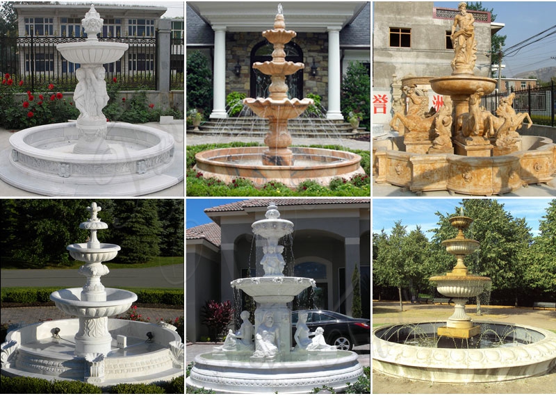 Outdoor White Small Marble Fountain For Home Wholesale MOKK-840