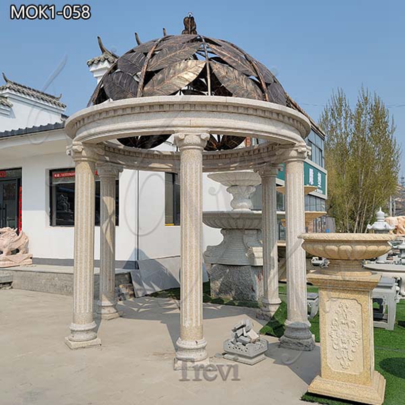 Outdoor Unique Marble Column Gazebo Garden Decor for Sale MOK1-058