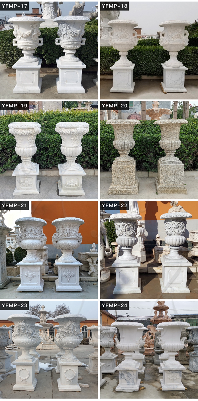 Hand Carved Outdoor Marble Planter with Competitive Price MOKK-661
