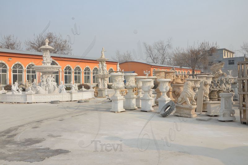 Hand Carved White Marble Planter with Competitive Price MOKK-48