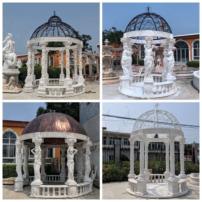 Hand Carved Outdoor White Marble Gazebo from Factory Supply Mokk-30