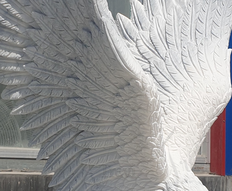 Hand Carved Marble Eagle Statue Outdoor Garden Decor MOKK-775