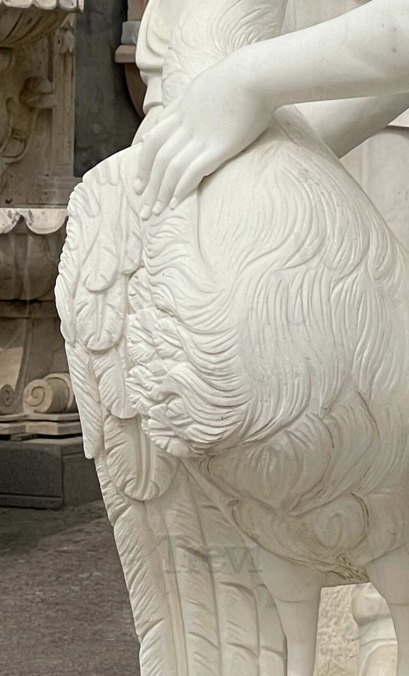 Natural Marble Woman Statue With Beautiful Goose Wholesale MOK1-082