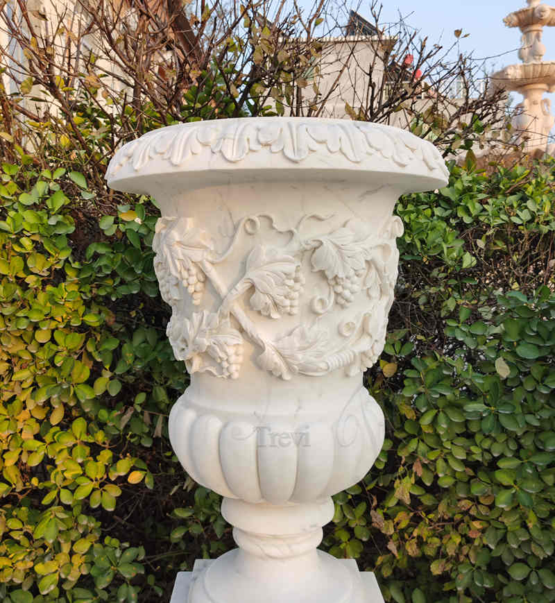 natural marble flower pot-Trevi Sculpture