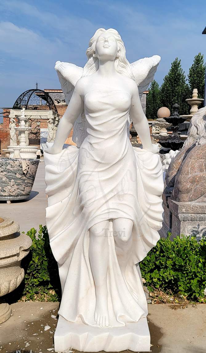 white marble angel statue-01-Trevi Statue