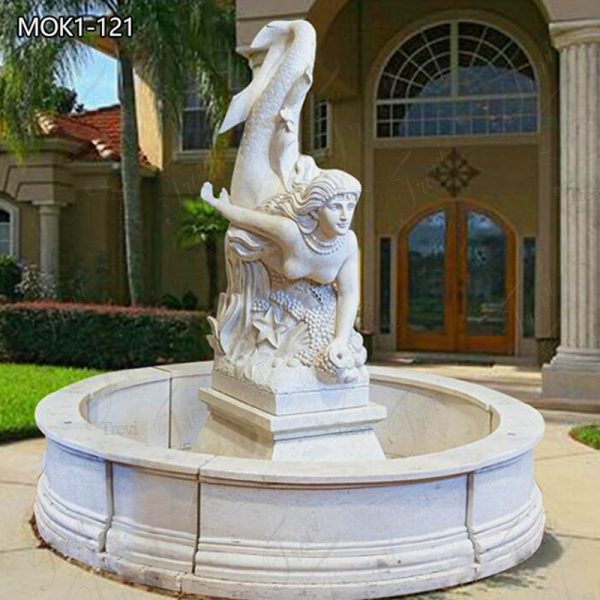 Stunning Natural Marble Mermaid Fountain