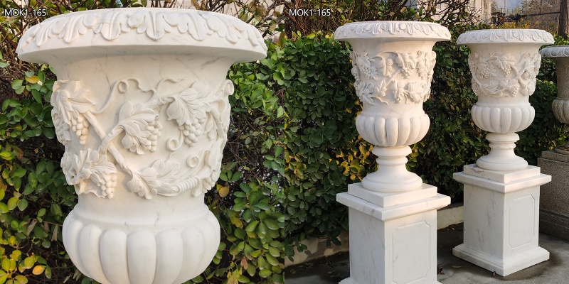 white marble planter0
