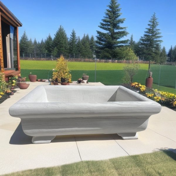 Rectangular Outdoor Large Marble Planter for Garden